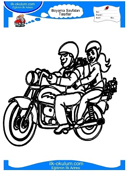 Çocuklar İçin Motor Boyama Sayfaları 